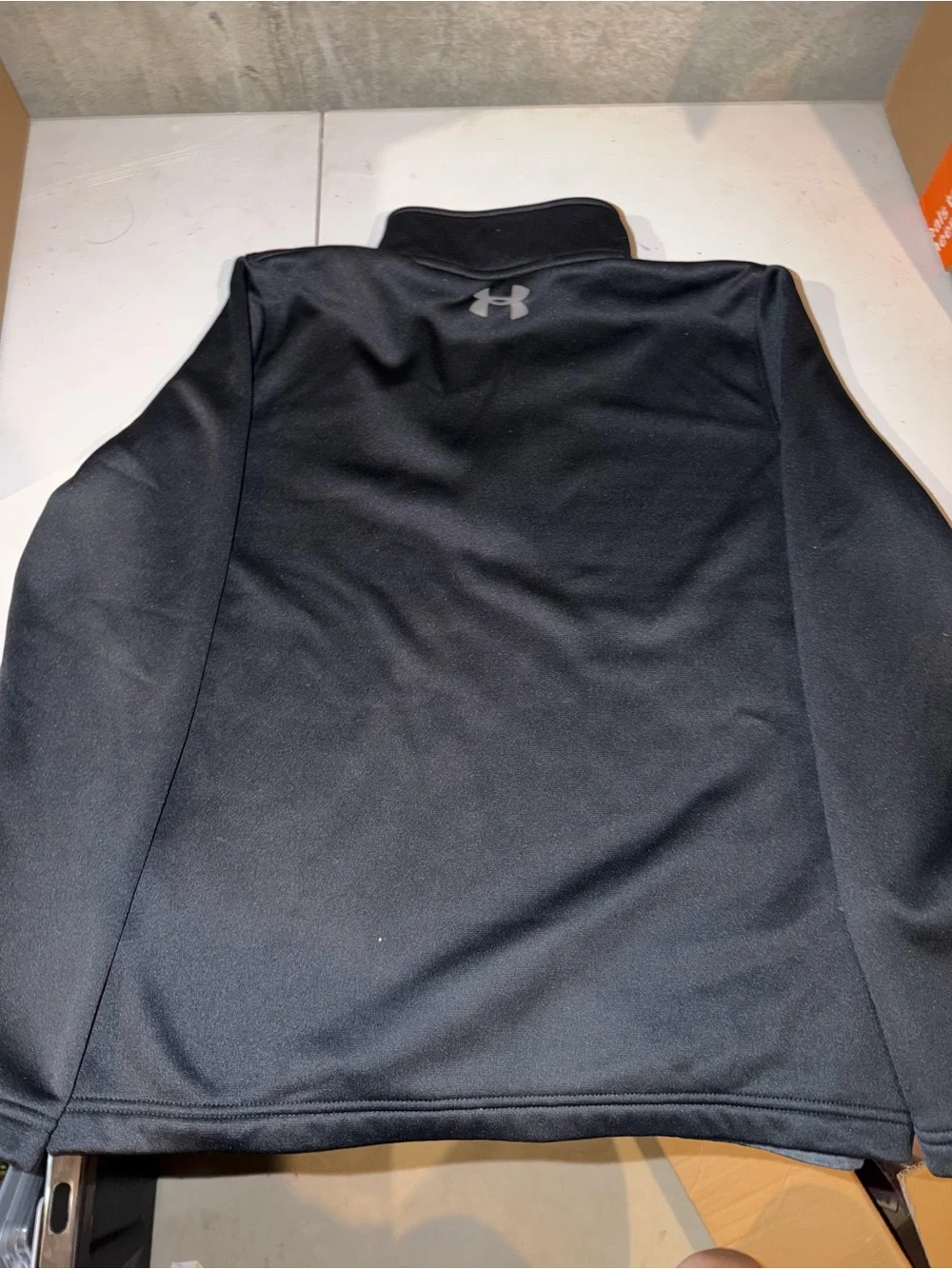 Under Armour Black and Gray ColdGear Quarter-Zip Pullover